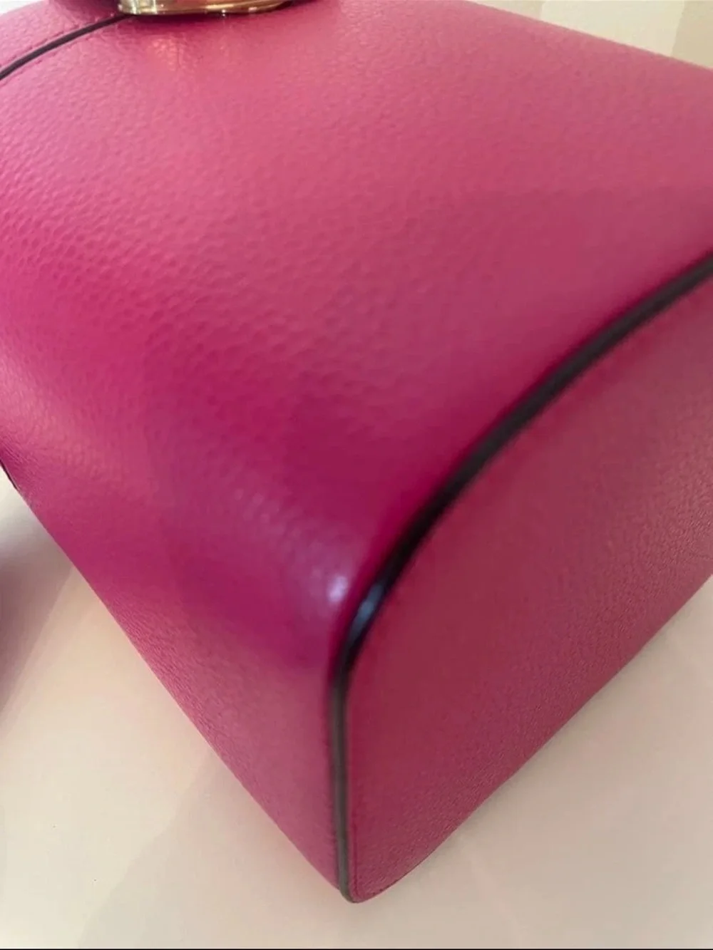 Mulberry Hot Pink Leather Mini Vanity Bag with Scarf-Wrapped Handle